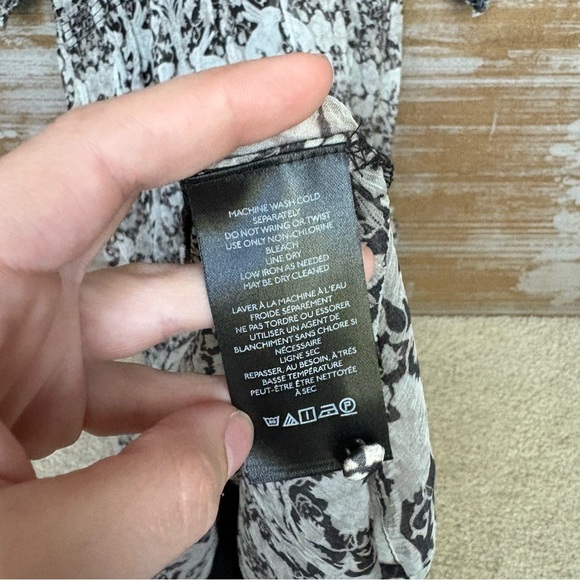 Anthropologie Marias Printed Chiffon Maxi Dress Neutral Boho Preppy Womens XS - Picture 4 of 8